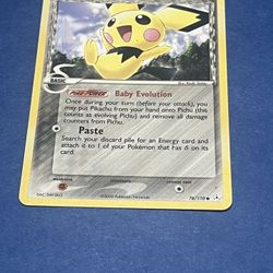 Pokemon Pichu Delta Species Holon Phantoms 76/110 Regular Card NM