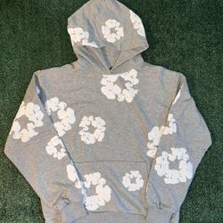 Gray Denim, Tears, Hoodie Size Medium Brand New