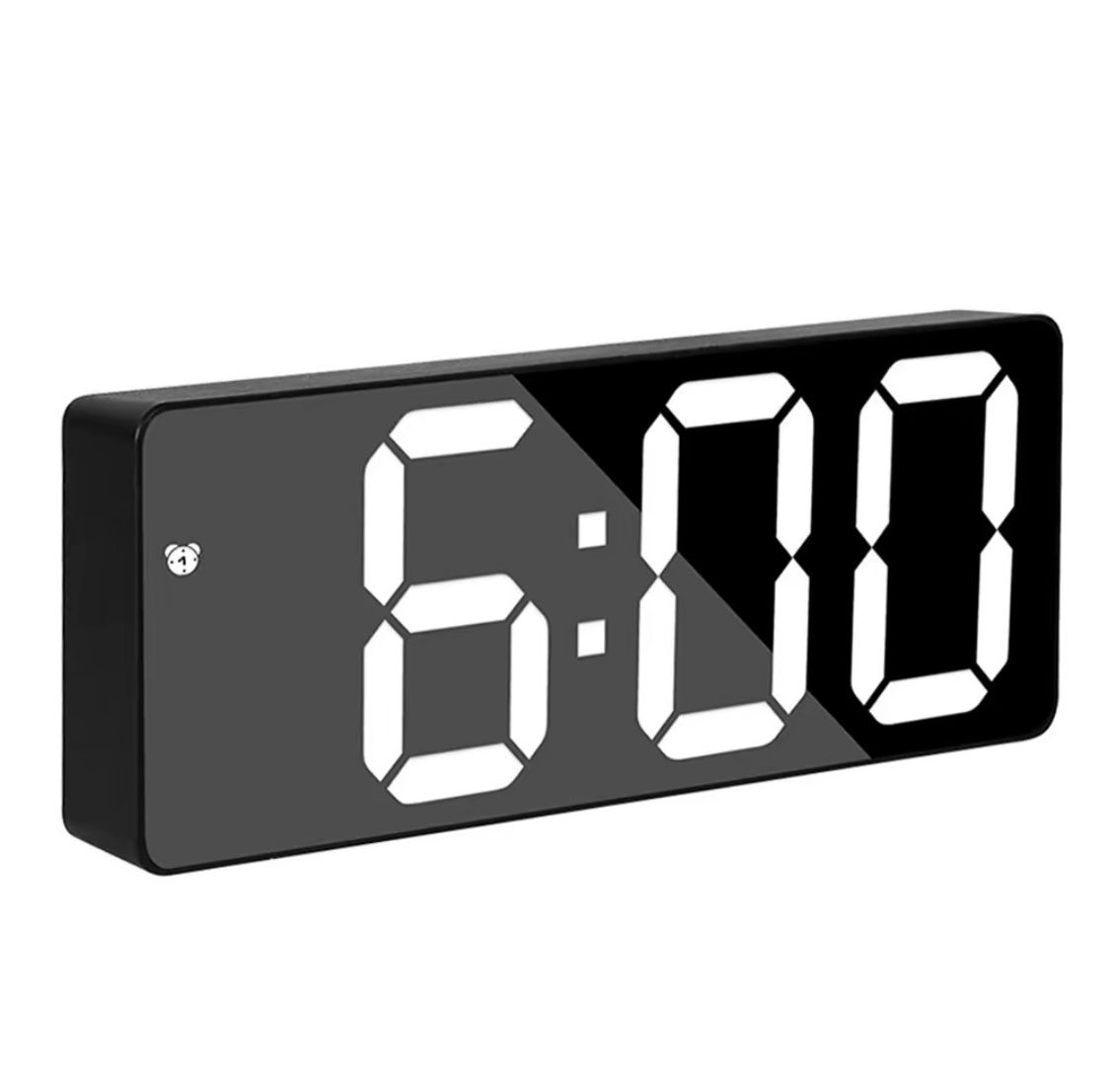 Digital Alarm Clock for Bedroom, Mirror Surface LED Electronic Clocks, Adjustable Brightness, Snooze Model, Voice Control,24H Display, Alarm Clock for