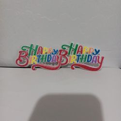 Happy Birthday plastic cake toppers 2ct.