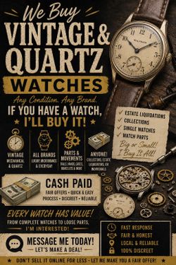 Vintage wind mechanical quartz watches running & for parts