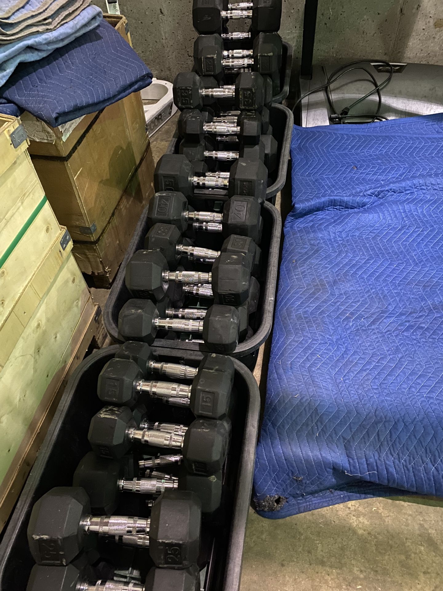 Rubber Hex Dumbells Set From 10-50