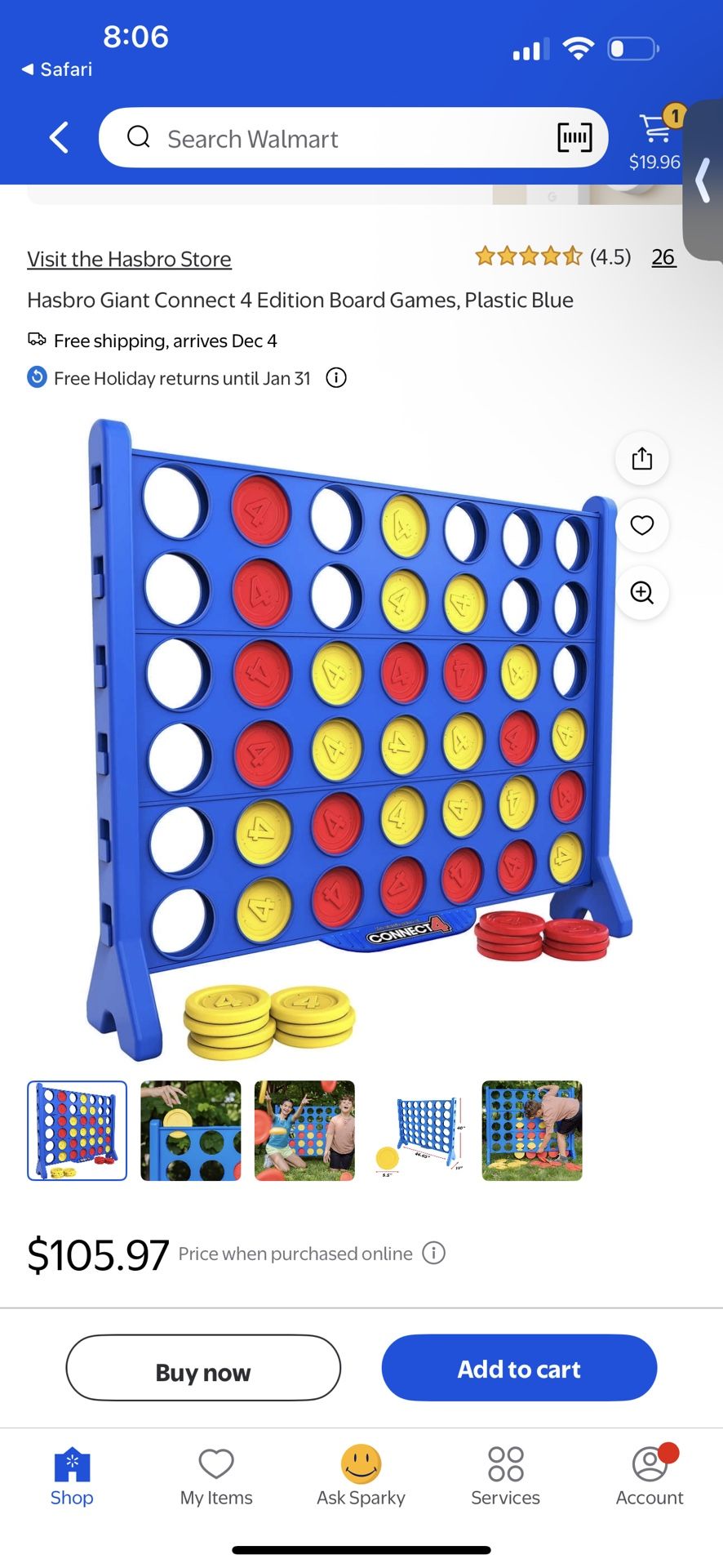 Hasbro Giant Connect 4 Edition Board Games