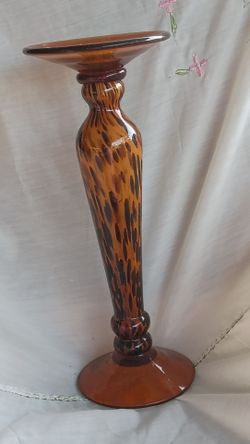 Tall Art Glass Tortoiseshell Vase