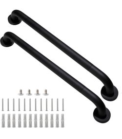 Shower Grab Bar, 2 Pack 24 Inch Black Bathroom Grab Bar