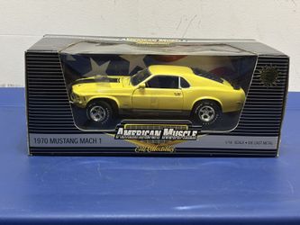 Ertl American Muscle 1970 Ford Mustang Mach 1 Yellow 1:18 LE Diecast Car
