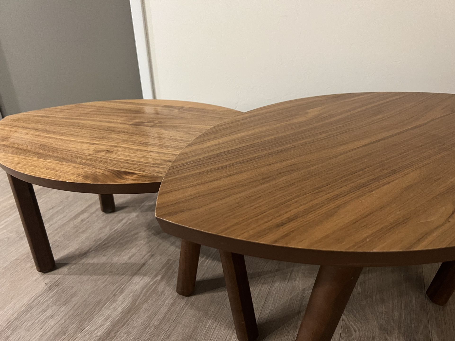 Ikea stockholm nesting tables - brown walnut veneer
