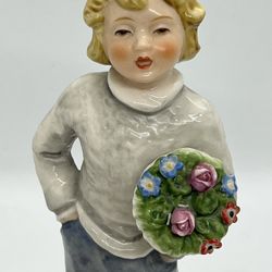 W Goebel W. Germany 7” Boy & Dog w/ Valentine Figurine-Lmt  Edition #8/(contact info removed)