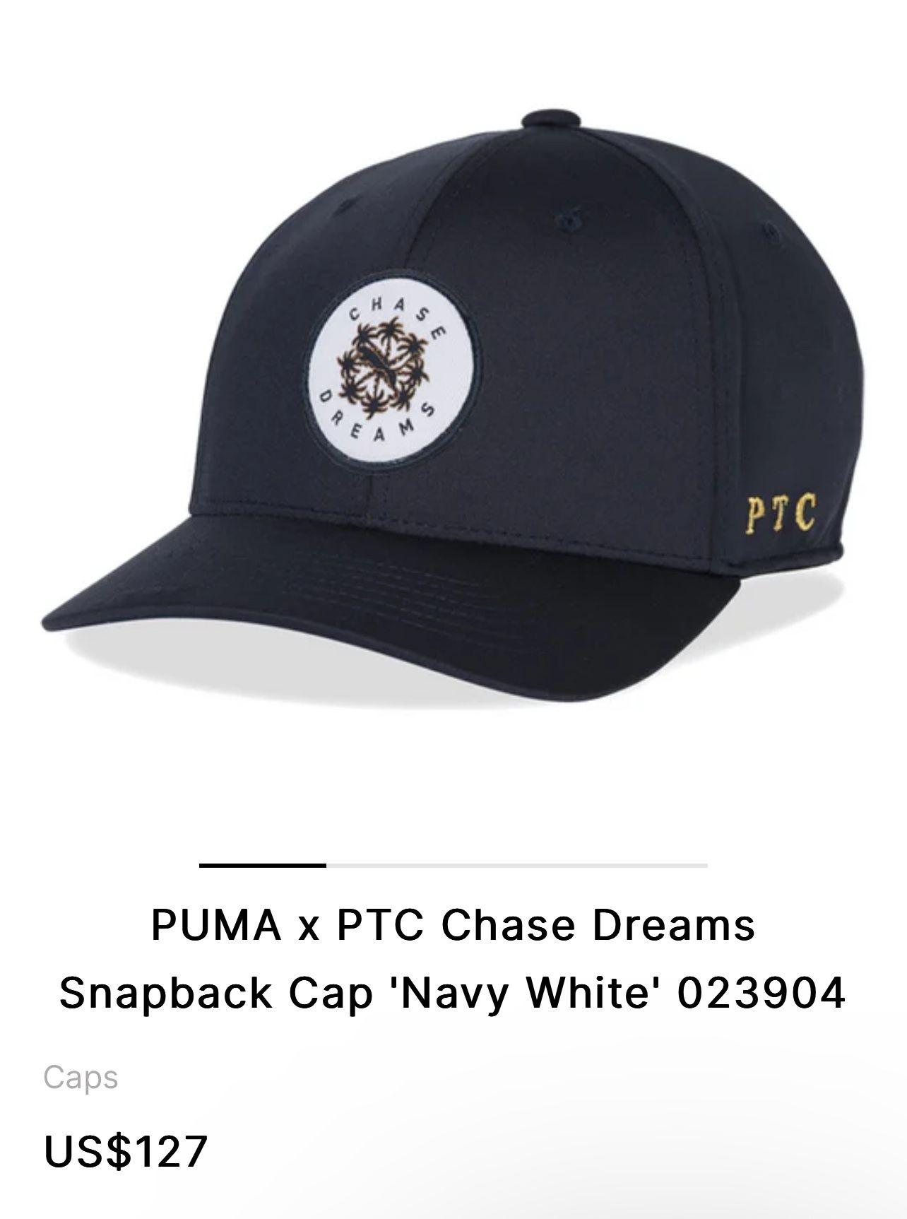 PUMA x PTC Chase Dreams Snapback Cap 'Navy White' 023904