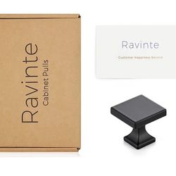 Ravinte Matte Black Square Cabinet Knobs for Cabinets and Drawers - Kitchen Hardware, 29 Pcs İn its new box