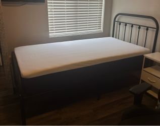 Twin Metal Bed Frame with Mattress