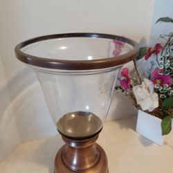 Copper & Glass Tall Vase Decor By BH & Gardens 
