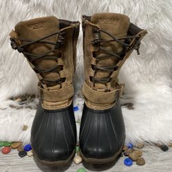 Sperry Top-Sider STS95911 Saltwater Misty Leather Rain Duck Boots Women's 9.5 M