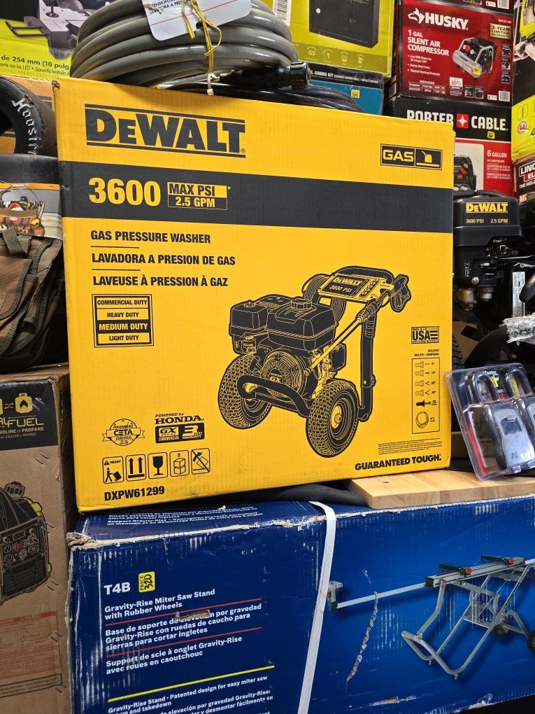 DeWalt 3600psi Pressure Washer GAS Powered With HONDA Motor, 2.5gpm,New, Financing Available