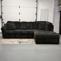 (Pending) Dark Microfiber L-Shape Sectional Sofa with Right Facing Chaise