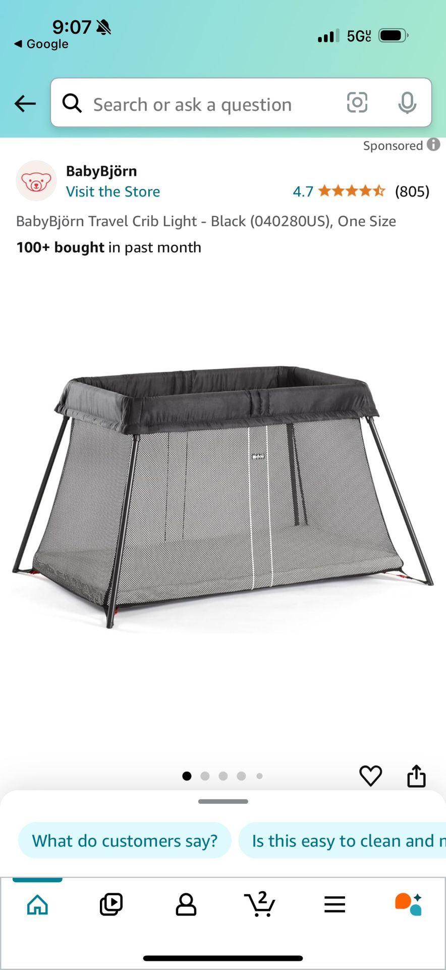 Baby Bjorn Travel Crib Light