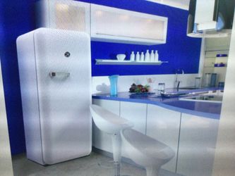 BRAMA RETRO FRIDGE WITH TOP FREEZER 9.9 CU.FT. FULL REFRIGERATOR FOR APARTMENT, CONDO, HOUSE WHITE