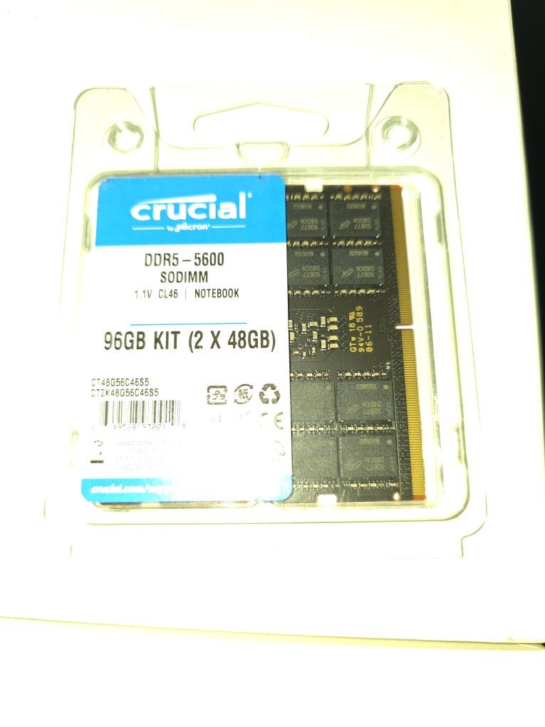 Crucial 96gb Ddr5 Ram New In Box