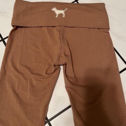 Brown Victoria Secret PINK Foldover Flared Leggings