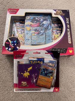 Pokémon TCG 30th Celebration Greninja ex Box & Tech Sticker Collection
