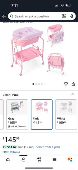 Baby Bath And Diaper Change Pink