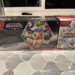 Pokemon Prismatic Evolutions Booster Bundle + Surprise Box Bundle.