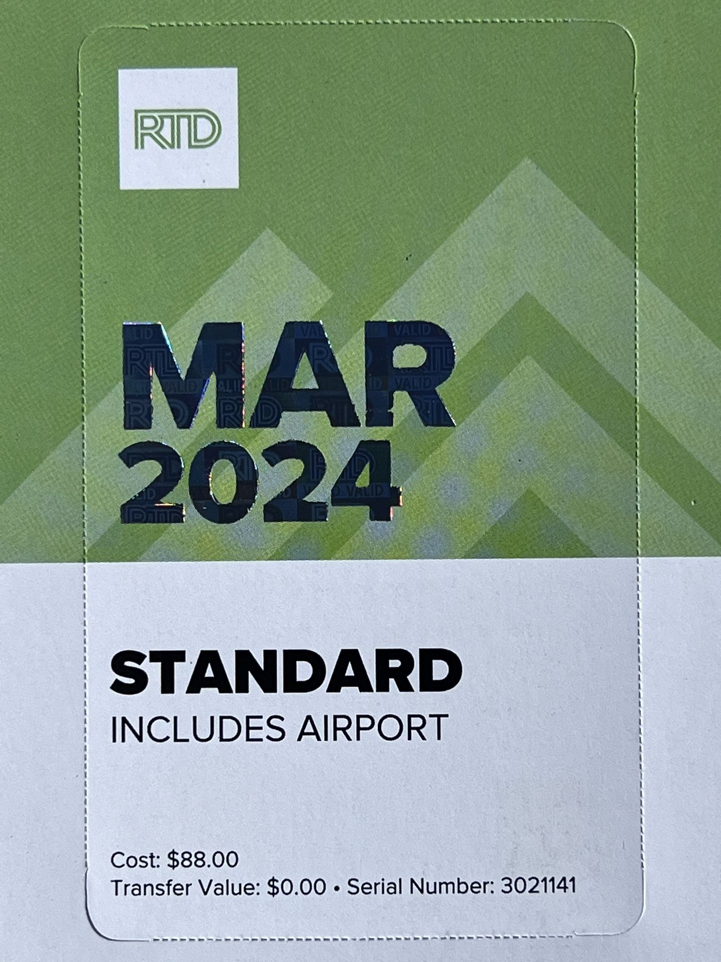 MARCH 2024 BUS PASS *AIRPORT INCLUDED*