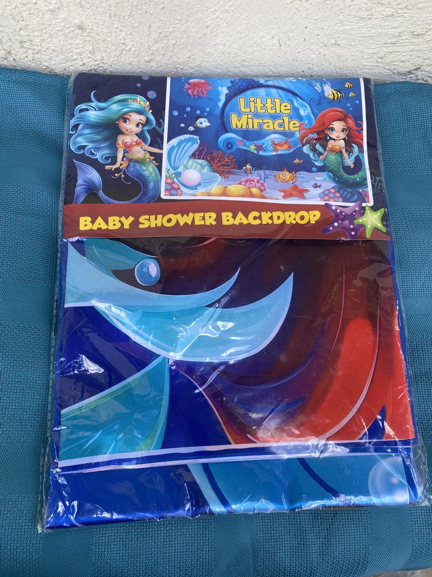 Mermaid Baby Shower Backdrop Little Miracle