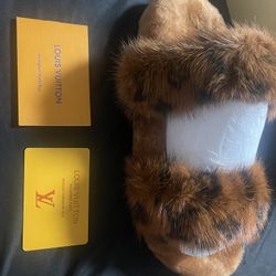 Louis Vuitton Brown Bom Dia Mink Mule Slippers Flats