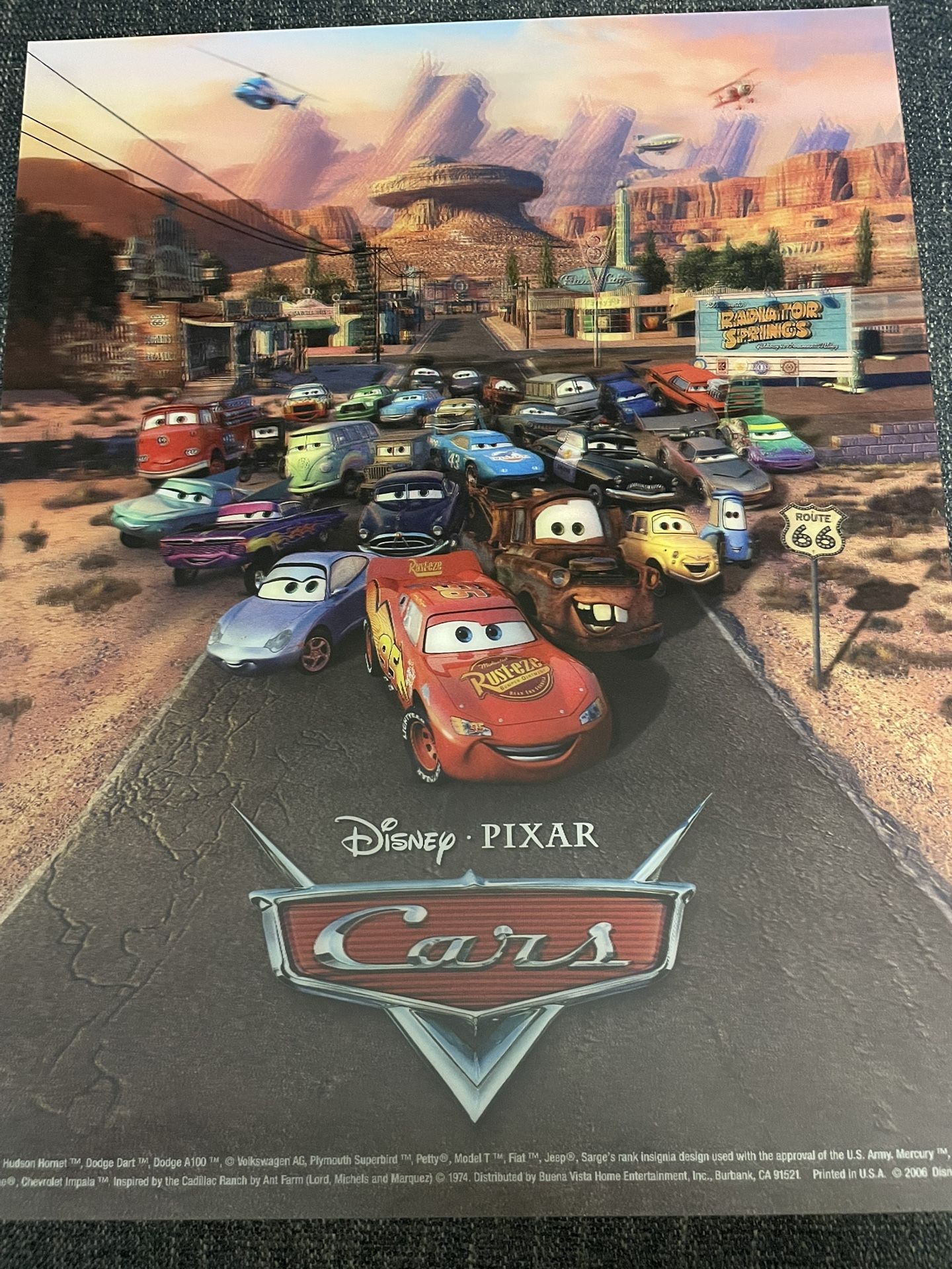 Disney Cars 3D Lithograph