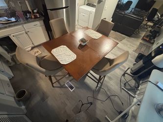 Wood Dining Table with 4 tall Chairs