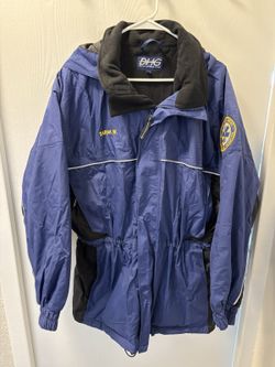 Dutch Harbor Gear DHG Blue Hooded Parka Jacket Size Medium