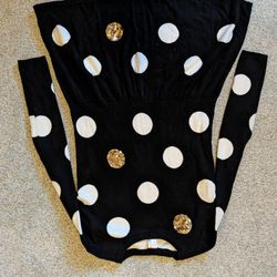 Girls XL 1416 Kids Black White Polka. Sequin Dress