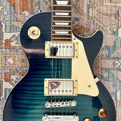 Epiphone Les Paul Standard Quilt Top PRO - Trans Blue Guitar With Case