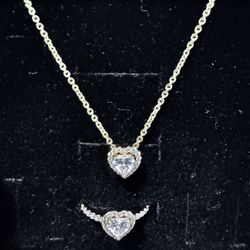 Pandora Necklace And Gold Ring 