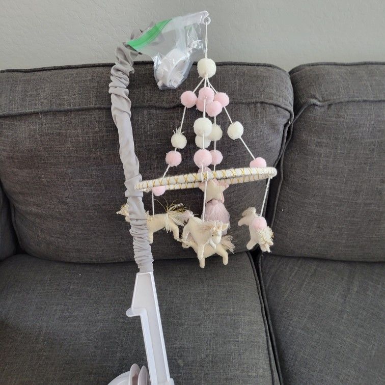 Crib Mobile Stand W/ Unicorn Mobile