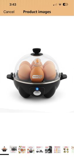 Dash Rapid Egg Cooker, Boiler, Poacher, Steamer, Dishwasher Safe, BPA Free-Black