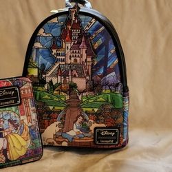 Loungefly Beauty and Beast Castle series small backpack 