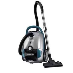 Bagged Blue Automatic Rewind HEPA Filter Multisurface Canister Vacuum