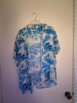 Cubavera Hawaiian Tropical Print Button-Up Shirt
