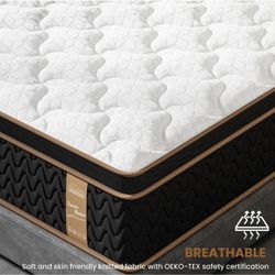 Brand new Queen Mattress 14 Inch, Medium firm, Cooling Hybrid, motion isolated.