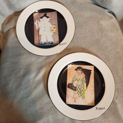 Two Vintage Plates Picasso Living Paul Arlequin and Paul en pierrot