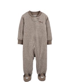 carter's® Size 3MHeathered Sleep & Play Footie in Brown