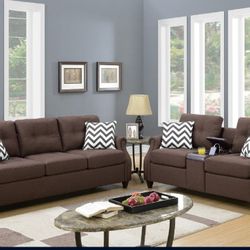Brand New Brown Sofa & Loveseat