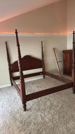 King size bed frame solid wood