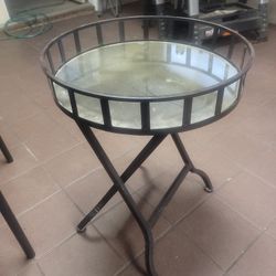 Round Mirror Side Table