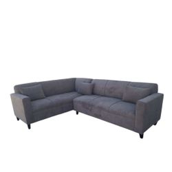 BRAND NEW 7x9ft SECTIONAL COUCHES, dark grey fabric. CUSTOM made available