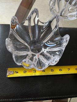 This is a Vannes Le Chatel crystal bowl from France, featuring a splash-like or flower-like design.