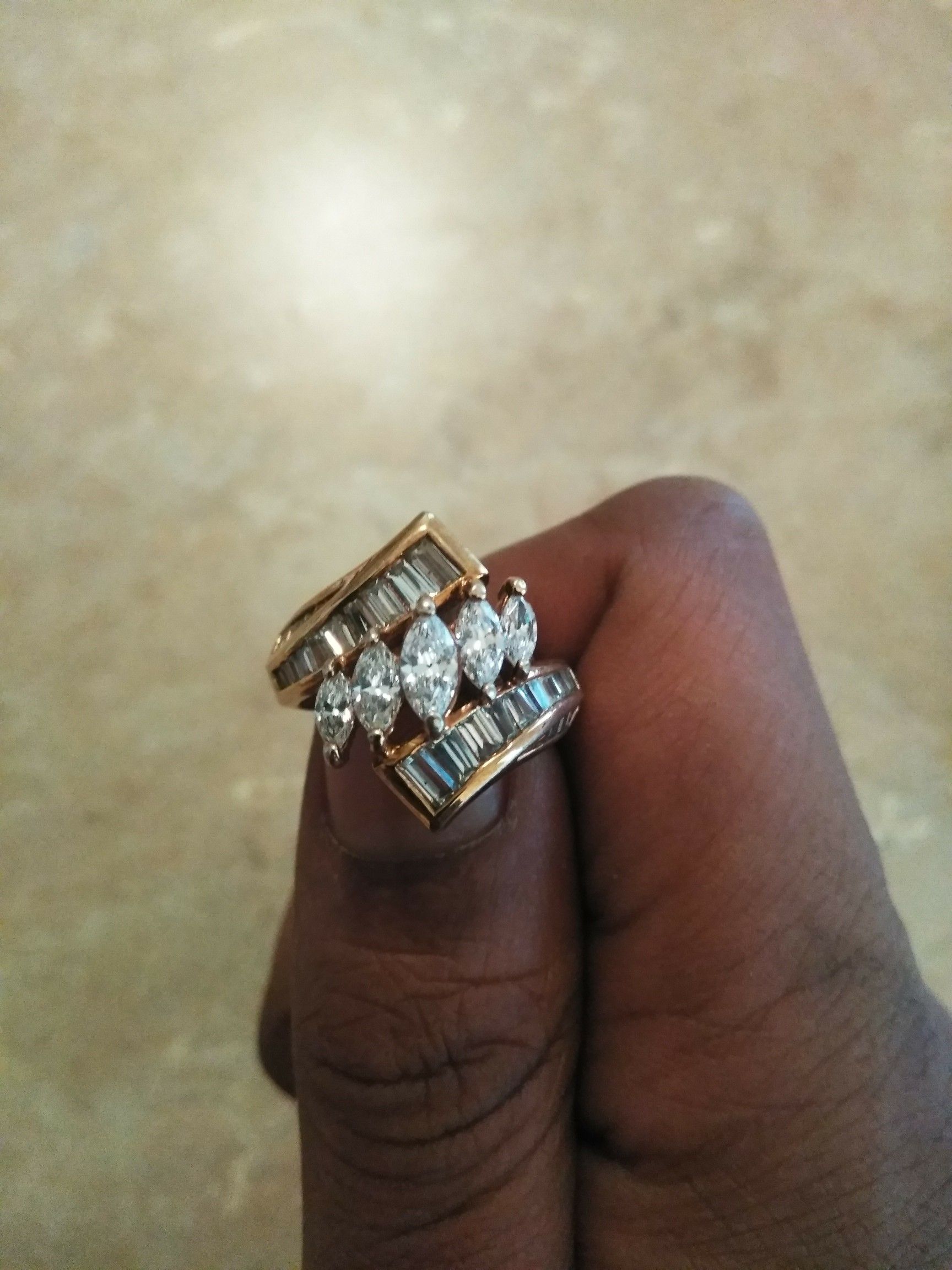 Silver gold plated ring