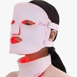Red Light Therapy Mask for Face and Neck, 7 Colors with NIR Led Face Mask Light Therapy with Eye Protection and Remote, Rechargeable Ergonomic Design 